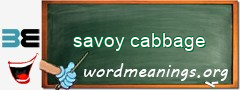 WordMeaning blackboard for savoy cabbage